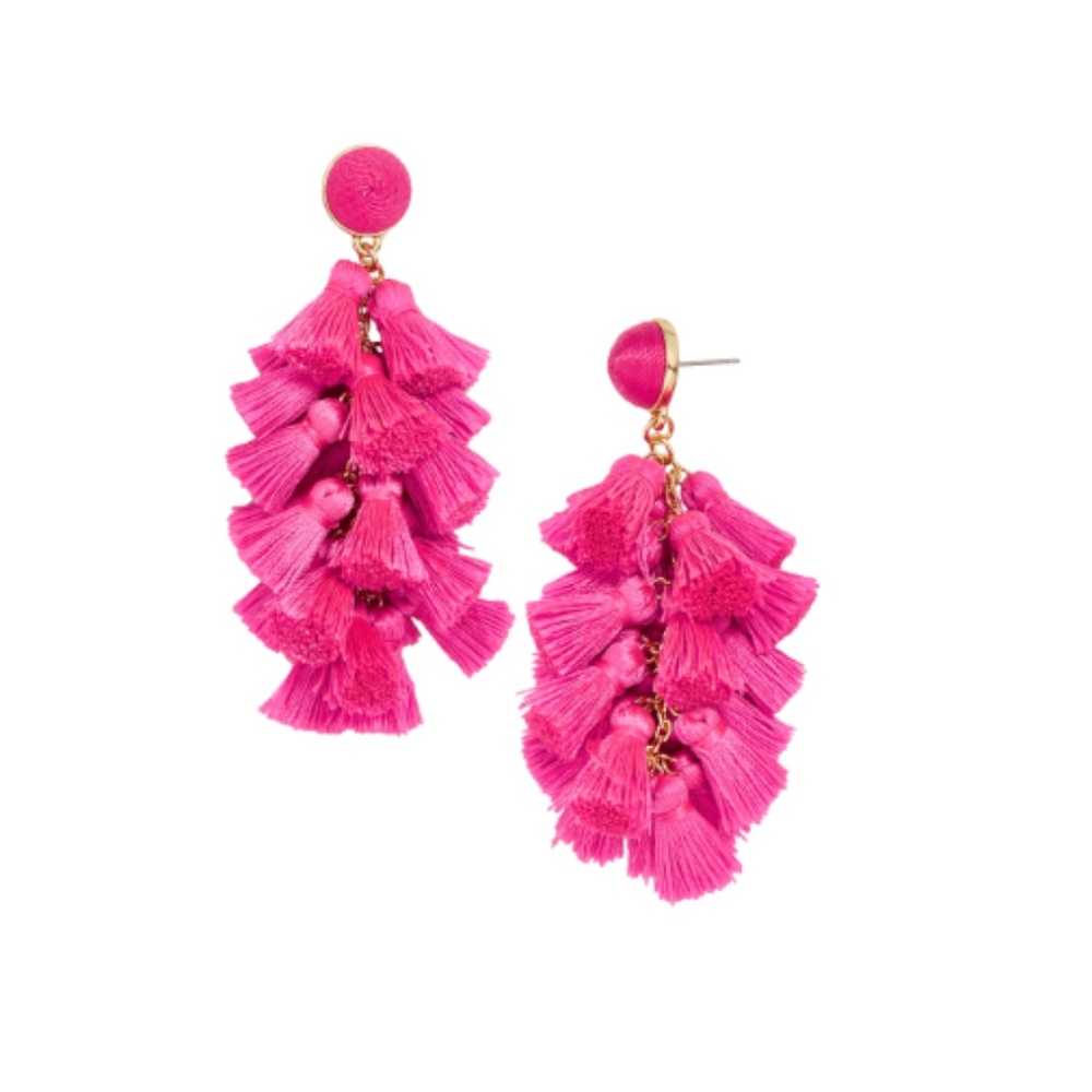 BaubleBar Hot Pink Contessa Tassel Earrings